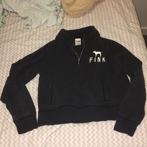Victoria’s Secret PINK Black Half Zipper Pullover